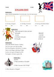 English Worksheet: United Kingdom test