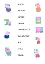 English Worksheet: Family vocabulary - Peppa Pig