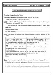English Worksheet: Test Correction and its lesson plan