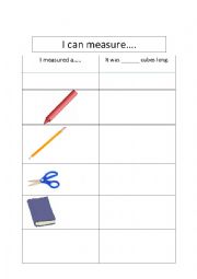 English Worksheet: I can measure worksheet