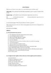 English Worksheet: Active passive Voice 