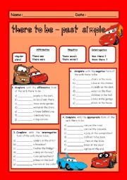 English Worksheet: There to be - past simple
