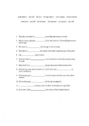 English Worksheet: Phrasal Verbs