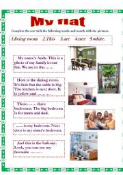 English Worksheet: My flat