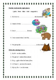 English Worksheet: camping