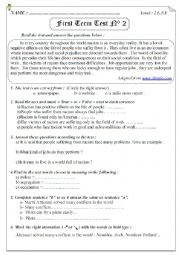 English Worksheet: Test : 