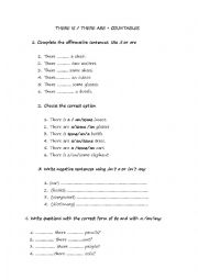 English Worksheet:  There is or there are