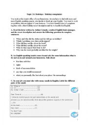 English Worksheet: holidays - holiday complaints