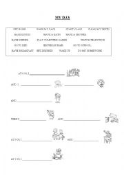 English Worksheet: My Day