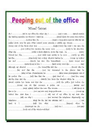 English Worksheet: Peeping out of the Office