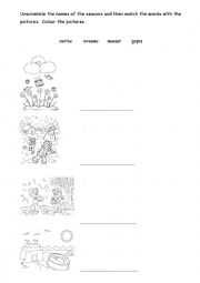 English Worksheet: Seasons: unscramble