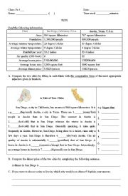 Comparative forms (comparing two cities)