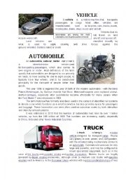 English Worksheet: Vehicle