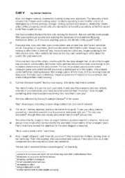 English Worksheet: Caf V Short Story with Vocabulary Help & Discussion Questions