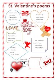 English Worksheet: St. Valentines poems