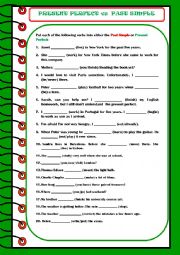 English Worksheet: PRESENT PERFECT VS PAST SIMPLE -  EXERCISES