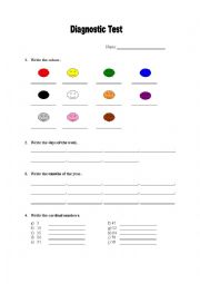 English Worksheet: Diagnostic Test