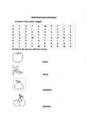 worksheet fruits and veggies