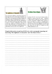 English Worksheet: Comparative Writing