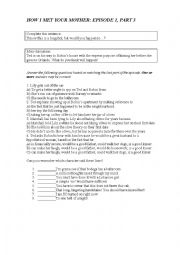 Worksheet 3 How I met your mother, Episode 1 (Pilot) Part 3