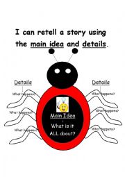 English Worksheet: Main Idea Lady Bug