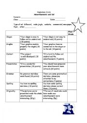 English Worksheet: advertisment and us