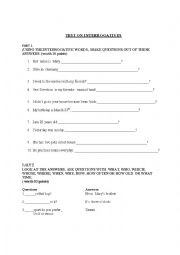 English Worksheet: interrogatives