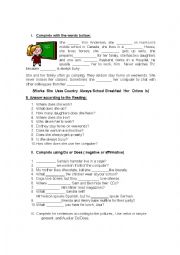 English Worksheet: simple present Tense