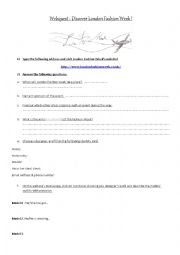 English Worksheet: London Fashion Week - Webquest