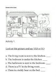 English Worksheet: Rooms in the house