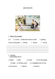 English Worksheet: moving in, norman rockwell