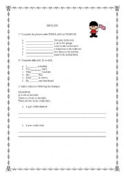 English Worksheet: VERB TO BE AND THERE TO BE