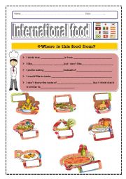 Food and Countries - Speaking worksheet