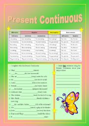 English Worksheet: Present Continuous