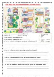 English Worksheet: directions in maps2