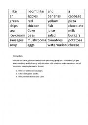 English Worksheet: Card dictation