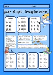 Past Simple - irregular verbs (2 pages)