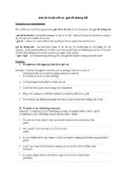 English Worksheet: causative get sb to do sth practice&key