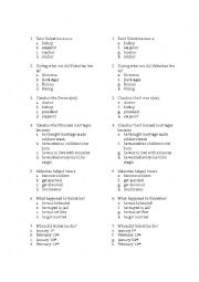 English Worksheet: Valentines Day History (Listening)