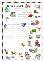 English Worksheet: Crossword for beginners (Project 1)