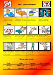 English Worksheet: Illness, injuries and symptoms