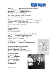 English Worksheet: High hopes by Pink Floyd