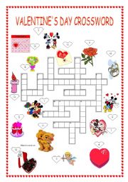 Valentines day crossword + key