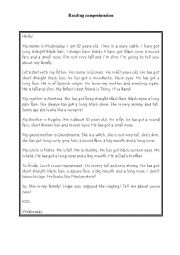 English Worksheet: The Addams family reading comprehension