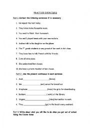 English Worksheet: grammar practice exercises