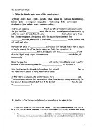 English Worksheet: studying the devil wears prada