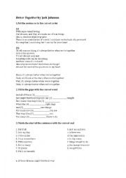 English Worksheet: Jack Johnson Better Together