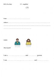 English Worksheet: Simple CV Builder