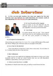 Rules for a job interview