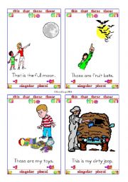 English Worksheet: Demonstrative Pronoun Flash Cards 1-8 (16 cards) of 16 (32 cards)